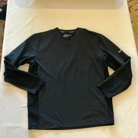Nike mens Dri-Fit Wool Tech Golf Sweater Small 630590-010‎ long sleeve medium - Picture 1 of 4